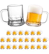TOPZEA Set of 24 Mini Beer Mug, 5oz Mason Beer Mug Glass Beer Steins Tasting Glasses for Freezer,...
