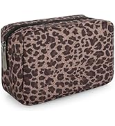 E-Tree Leopard Makeup Bag,Zipper Make up Pouch for Purse,Toiletry Skincare Cosmetic Brush Case fo...