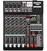 MICNAUX Audio Mixer 6 Channel Professional Sound Console Music Mixer with 320 DSP Effects, 7-band...