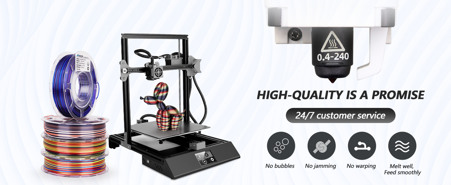 AMOLEN Silk PLA 3D Printer Filament, Dual Color PLA 1.75mm Shiny Color Change Filament