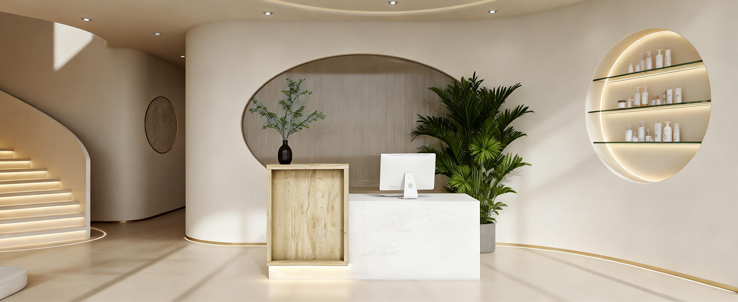 Modern Reception Desk with Counter &amp;amp;amp; LED