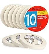 MEEDEN 10 Packs White Artist Tape, 0.5" with Total 1804.5FT (550m) Masking Art Tape for Watercolo...