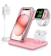 WAITIEE Wireless Charger 3 in 1, 15W Fast Charging Station for Apple Watch 9/8/Ultra 2/Ultra/SE/7...