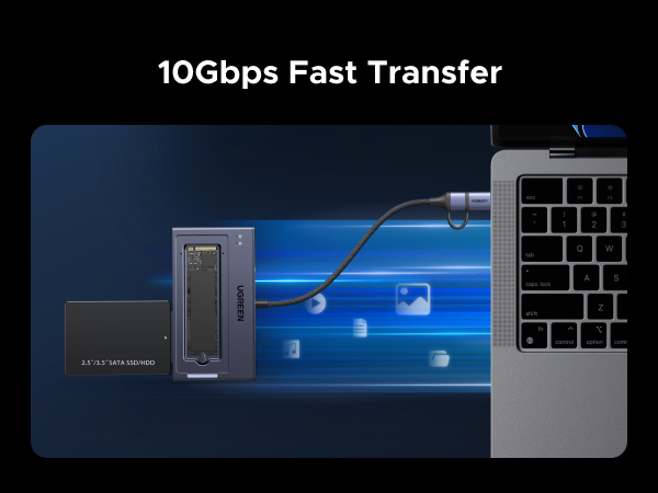 UGREEN 2 in 1 M.2 NVME SSD Enclosure and SATA Hard Drive Adater