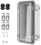 LeMotech Electrical Box, IP67 Waterproof Hinged Clear Cover Stainless Steel Latch Junction Box, A...