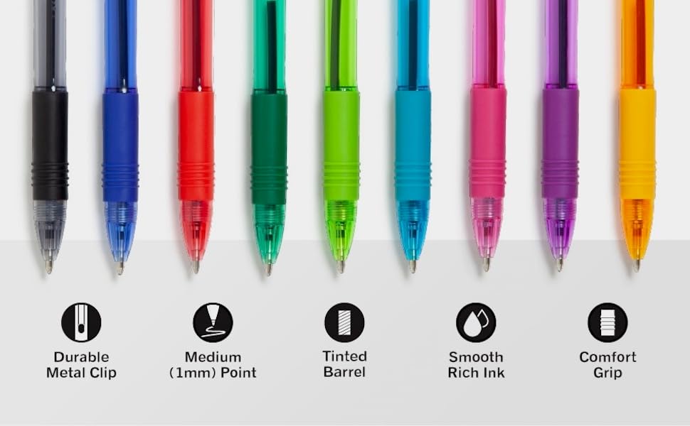 Z-Grip Retractable Ballpoint Pens in all Colors