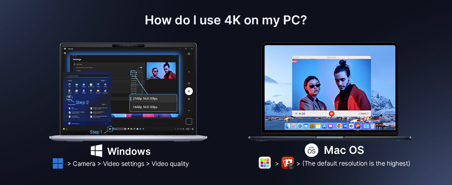 Shows how to open the N60 Pro on Windows and Mac systems