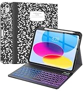 Supveco Keyboard Case for iPad 10th Generation 10.9 Inch with Pencil Holder-[Multi Viewing Angles...