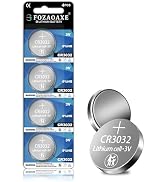 FOZAOAXE CR3032 3V Lithium Coin Battery 4-Pack, 500mAh High Capacity Button Cell, 10-Year Shelf L...