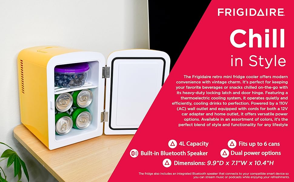 Frigidaire light up mini fridge cooler 