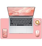 METEOROCK Non-Slip Desk Pad, 24" x 14" Large Mouse Pad, PU Leather Desk Mat with Suede, Laptop De...