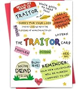 Hongshan Funny Coworker Traitor Leaving Card,Going Away Card for Colleague, Goodbye Farewell Card...