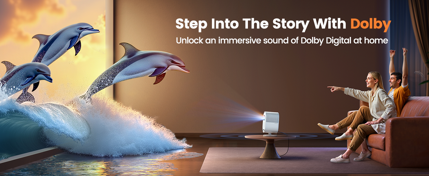 projector with bluetooth speaker dolby audio