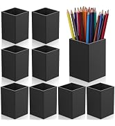AFOROEOA 10Pack Black Acrylic Pen Holder, Desktop Pencil Organizer Makeup Brush Holder Acrylic Pe...
