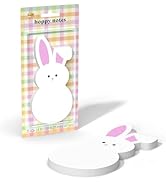 Post-it Cute Sticky Notes, White Bunny Design, 2.8 in x 5.8 in, Great for Easter Baskets or Mothe...