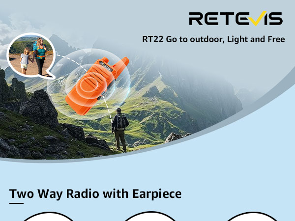 retevis walkie talkie for adults 2 way radio long range