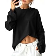 Sampeel Womens Long Sleeve Tops Casual Oversized T Shirts 2026 Y2K Fall Fashion Clothes