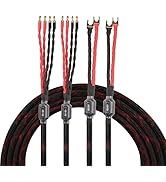 Tertullus Audiophile Biwire Speaker Cable Spade to Banana Plug, 1 Pair HiFi Speaker Cable High-Fi...