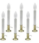 Creative Hobbies Electric Window Candle Lamp with Brass Plated Base, Dusk to Dawn Sensor Turns Ca...