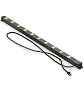 10-Outlet Heavy Duty Power Strip Surge Protector Metal Long Extension Cord 6-Foot , SGS Certified...