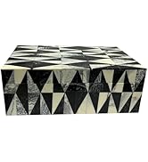 Home Decor Decorative Storage Wooden Boxes Keepsake Box Gifts Black and off white (Aurora)