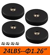 MUTUACTOR 4Pack Neodymium Rubber Coated Magnets with M4 Female Threaded Studs,Non-Slip Strong Mag...