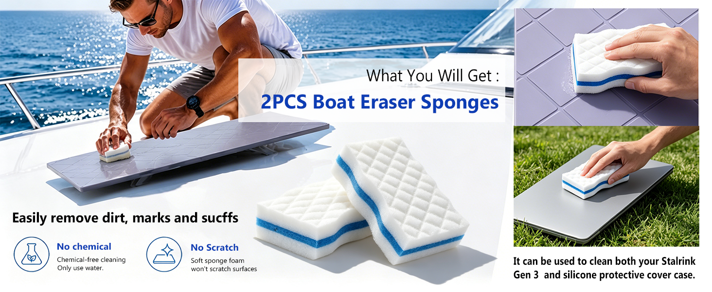 remove dirt marks sucffs 2PCS Boat Erasers Chemical-free clean your StalrinkGen 3 and cover