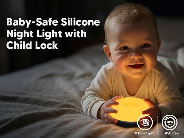 egg night light for kids with child lock