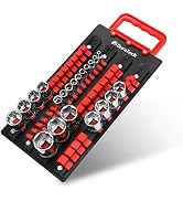 DURATECH Socket Organizer, 48-Piece Portable Socket Holder with Handle, ABS Socket Tray Wall And ...