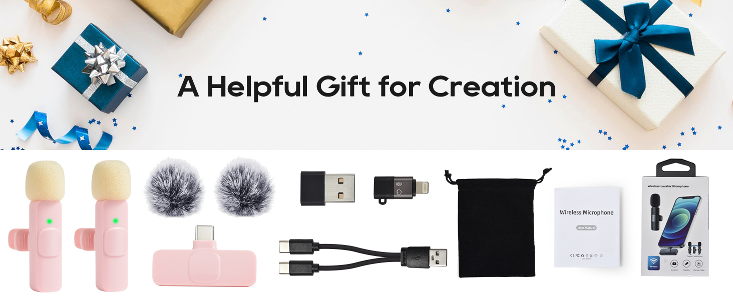 A Helpful Gift for Creation pink microphone podcast microfono para iphone lapel mic lavalier mic