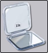 MIRRORVANA Small Compact 15X Magnifying Mirror for Travel - Handheld, Foldable &amp;amp;amp; Lightweight