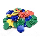 Smartdealspro Set of 100 1 Inch Plastic Learning Counting Counters Game Tokens Mini Poker Chips-R...