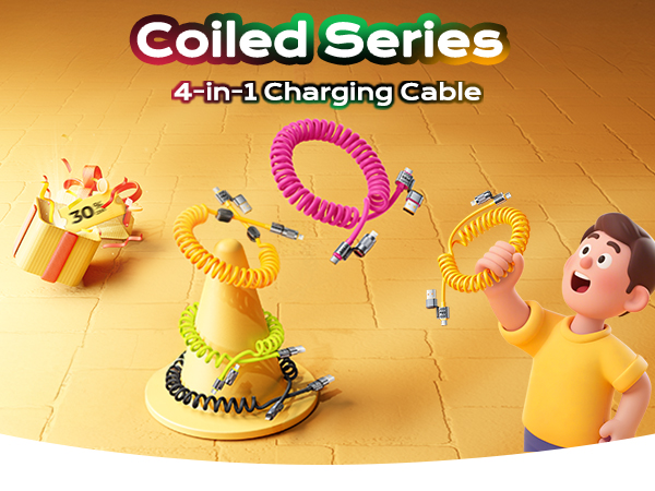 jixivor 4 in 1 usb c cable 60W compatiblle with Lightning cable multi cords