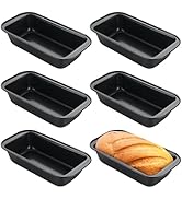 QTLCOHD 6 Pack 10 x 5 Bread Loaf Pan for Baking Homemade Bread, Non Stick Carbon Steel Loaf Pans