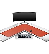 Mydours L-Shaped PU Leather Desk Pad, (45.3" L+45.3" L) x15.7 W Large Gaming Computer Desk Mat, L...
