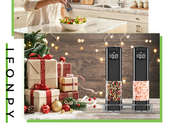rechargeable salt and pepper grinder set