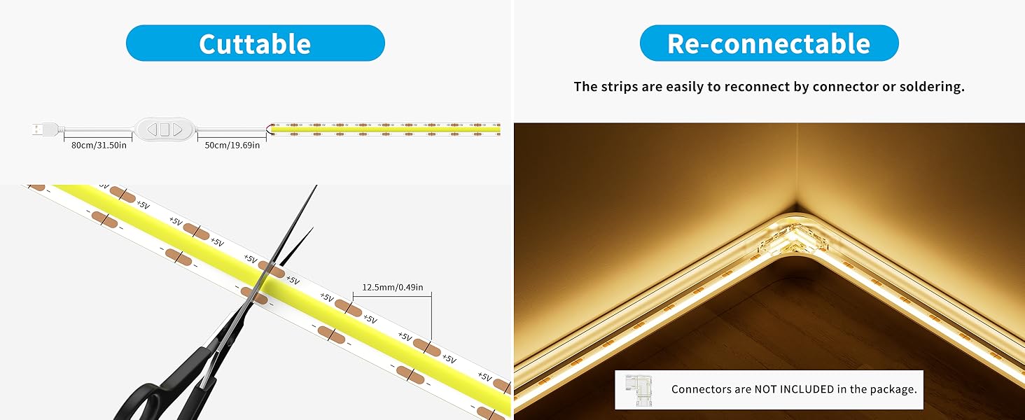 GINGSOW USB COB LED Strip light