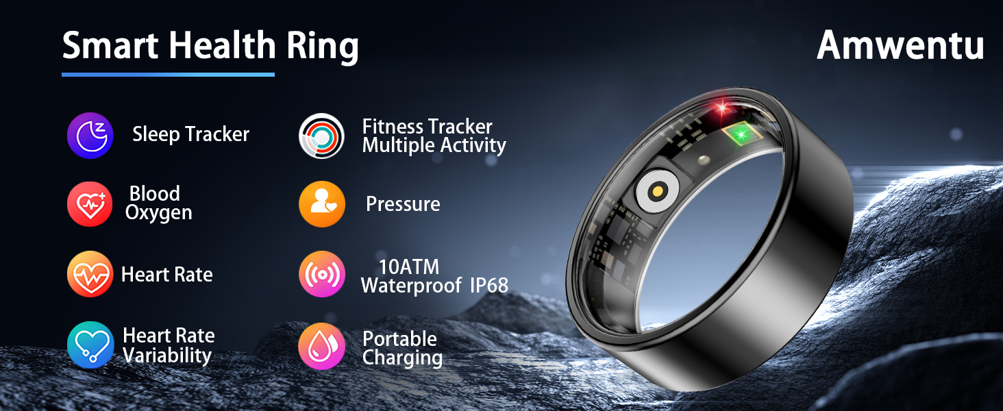 smart ring for women men, sleep tracker ring, fitness tracker, health ring, fitness rings for women