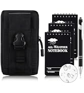 3 × 5" Waterproof Notepad Notebook with Weatherproof Pen and Fabric Notebook Cover, Write in The ...