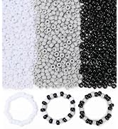 Eppingwin 1000+ pcs Pony Beads, Bracelet Beads for Hair Braids, Plastic Bead for Bracelets, Neckl...
