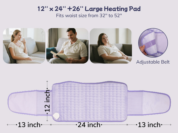 Large 12&amp;#39;&amp;#39;x 24&amp;#39;&amp;#39;Heat Pad +26&amp;#34; Belt
