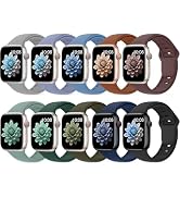 10 Pack Sport Bands Compatible with Apple Watch 38mm 40mm 41mm 42mm 44mm 45mm 46mm 49mm Women Men...
