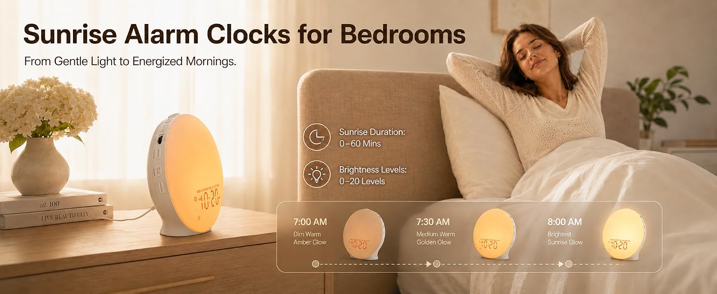 Natural Sunrise Alarm Clocks for Bedrooms