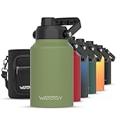 WATERSY Half Gallon Water Bottle Insulated(Cold for 48 Hrs),BPA Free&amp;Leak Proof,64oz Stainless St...
