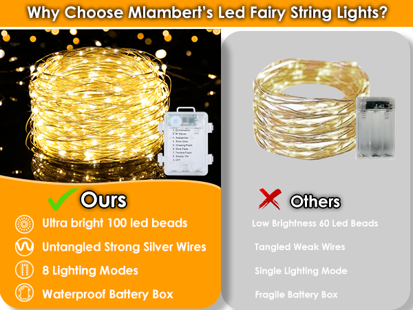 bright led fairy string lights with 100 leds