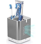 Boperzi Toothbrush Holder Toothpaste Organizer Drainage for Bathroom Vanity, Detachable Anti-Slip...