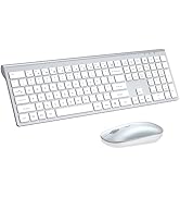 Wireless Keyboard and Mouse Combo, Full Size Keyboard and Mouse, Long Battery Life, Optical Mouse...