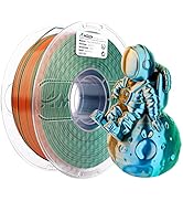 AMOLEN 3D Printer Filament Triple Color Silk PLA Filament 1.75mm, Blue Green Orange 3D Printing F...