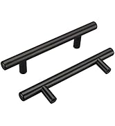 goldenwarm Black Cabinet Pulls Black Kitchen Handles Hardware Door Pulls 4in Hole Centers - Drawe...