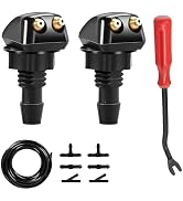 Zosgrew 10 PCS Front Windshield Washer Nozzles Kit, Adjustable Wiper Spray Nozzles with Adapters,...